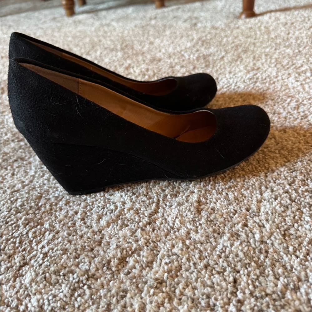 Dirty Laundry Black suede Wedge Shoes
